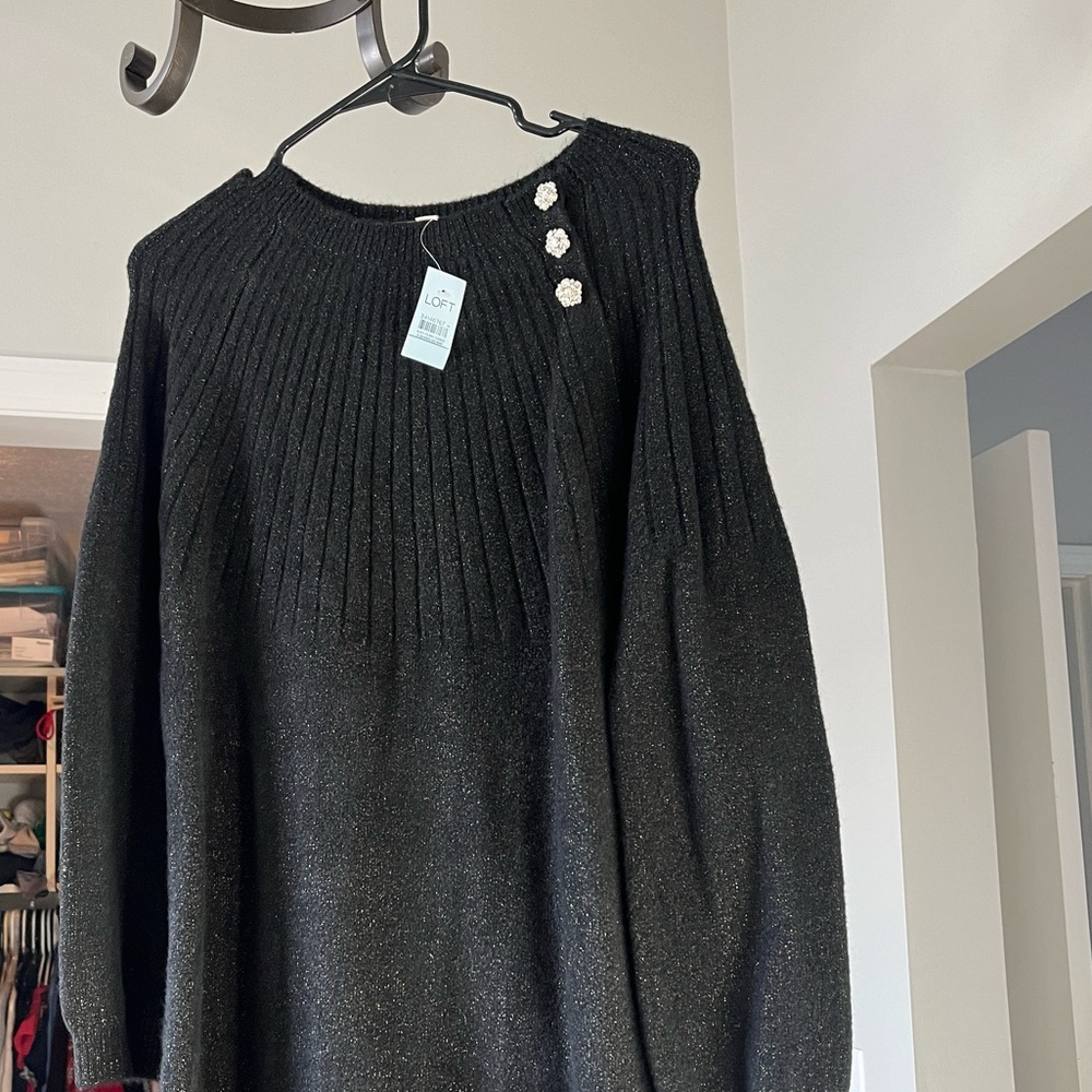 Sparkly sweater dress LOFT petite small